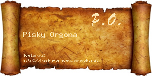 Pisky Orgona névjegykártya